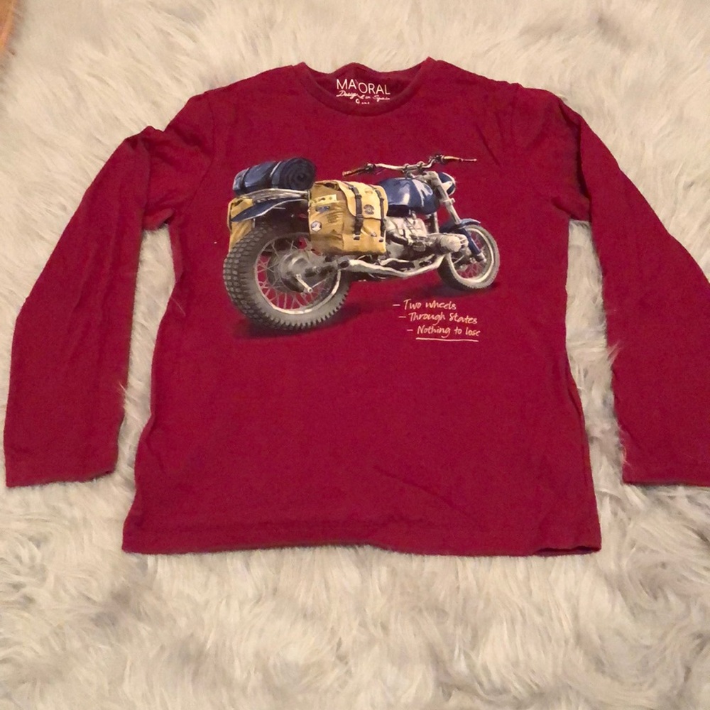 Boys Mayoral Graphic Motorcycle Long Sleeve Tee